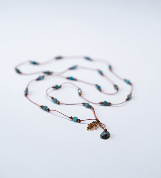 Sautoir ASMA Apatite bleue