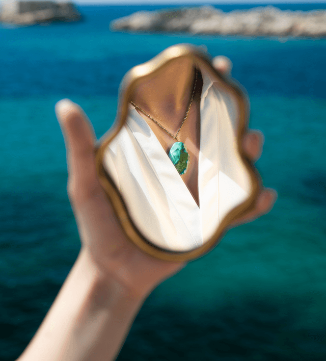 Collier Agate verte