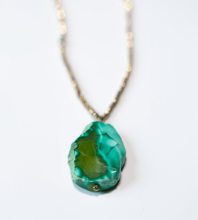Collier Agate verte